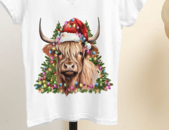 Holiday Highland Cow PNG, Western Png
