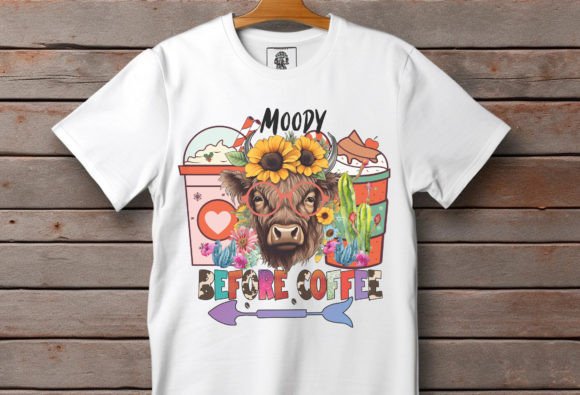 Moody Before Coffee Png, Longhaired Cow