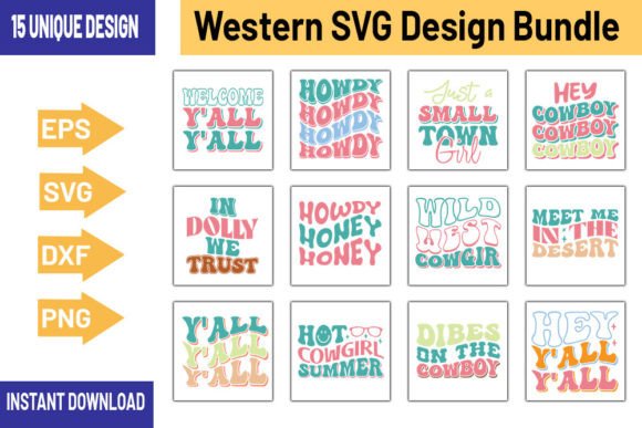 Western Retro Quotes Designs Bundle